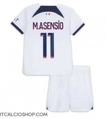 Paris Saint-Germain Marco Asensio #11 Seconda Maglia Bambino 2023-24 Manica Corta (+ Pantaloni corti)
